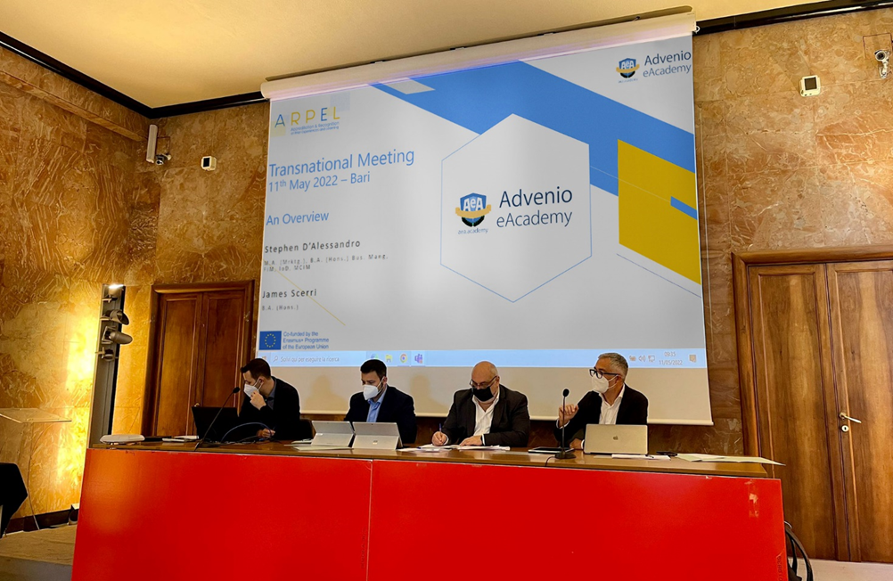 ARPEL4Entrep Project – Transnational Meeting held in Bari, Italy 11th May 2022